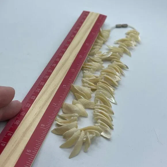 Vintage Mother of Pearl shell spike necklace “Surf Warrior”. - Picture 6 of 7